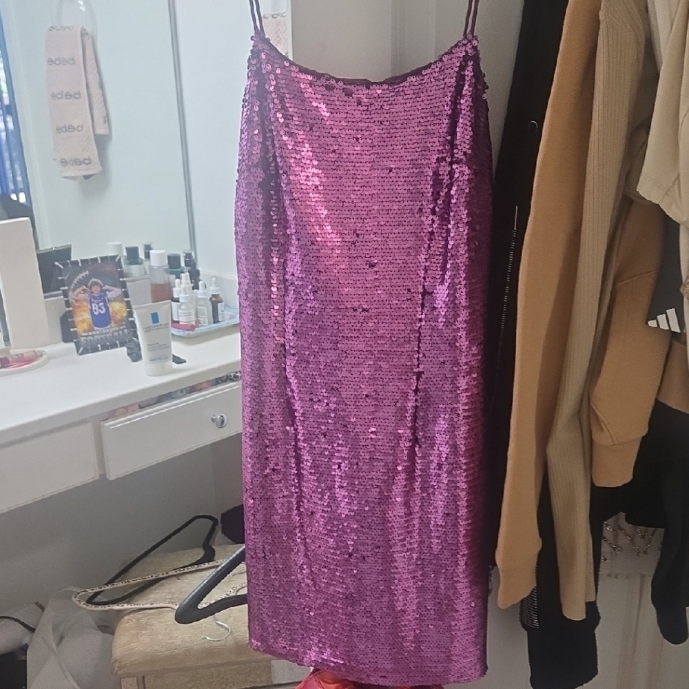 Nasty Gal Fuchsia Sequin Dress